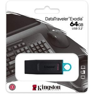 PENDRIVE USB 3.2 64GB DATA TRAVELER EXODIA KINGSTON