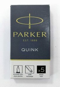 PACK  5 TINTA CARTUCHO LARGO NEGRO PARKER