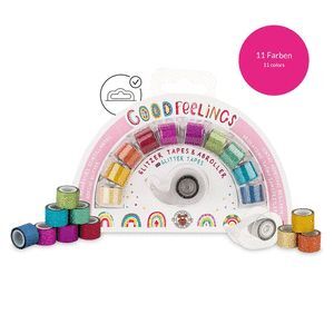 EXPOSITOR 12 SET CINTAS WASHI BRILLANTES ARCOIRIS