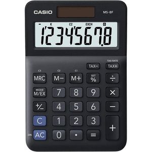 CALCULADORA CASIO SOBREMESA 8 DIGITOS MS-8F NEGRA