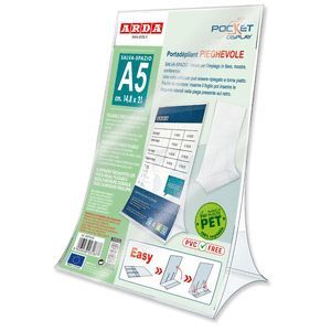 PORTA FOLLETOS PLEGABLE TAMAÑO A5
