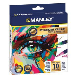 ROTULADOR MANLEY ACRILICO 10 COLORES BASICOS