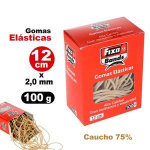 GOMAS ELASTICAS 2 MM X 12 CM FIXO CAJA 100 GRAMOS