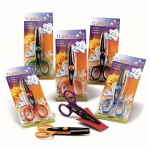 TIJERA DENTADA BLISTER-2 13CM SURTIDA