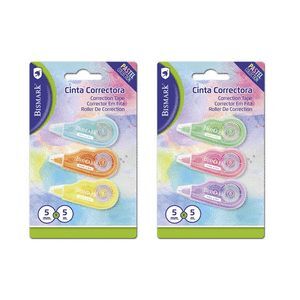 CORRECTOR CINTA PASTEL MINI 5MX5MM BLISTER 3U BISM