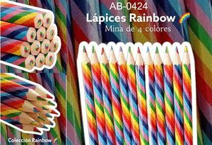 BOTE PVC 24 LAPICES RAINBOW CUATRICOLOR