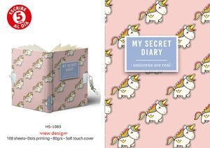 DIARIO A5 168H CON CANDADO UNICORNS ARE REAL UNICO