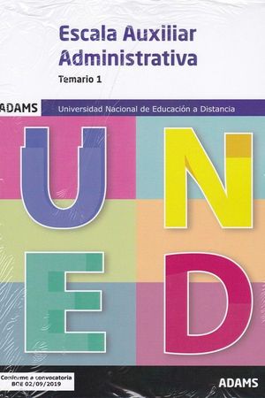 TEMARIO 1 AUXILIARES ADMINISTRATIVOS UNIVERSIDAD NACIONAL DE EDUCACIÓN A DISTANC