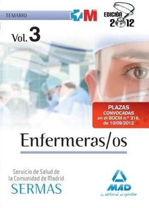 TEMARIO III ENFERMERAS/OS SERVICIO SALUD COMUNIDAD MADRID. SERMAS
